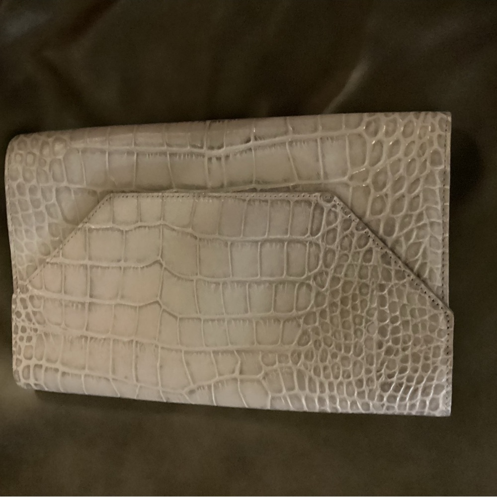 Halogen leather clutch